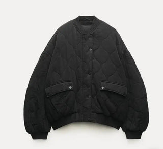 Women's Oversize Bomber Jacket | Quilted Casual