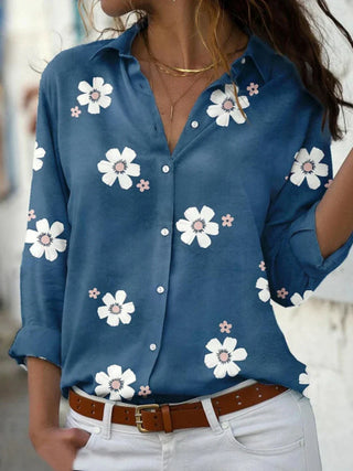 Blouse d'été femme à motif floral | Manches longues