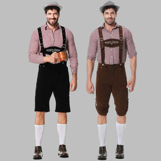 Costume Lederhosen Oktoberfest homme | Shorts traditionnels avec bretelles