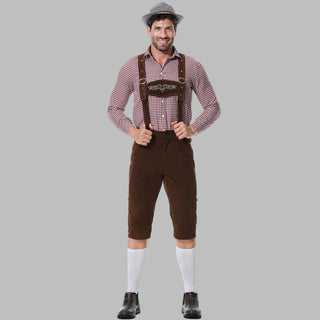 Costume Lederhosen Oktoberfest homme | Shorts traditionnels avec bretelles