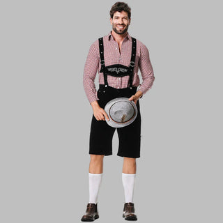 Costume Lederhosen Oktoberfest homme | Shorts traditionnels avec bretelles