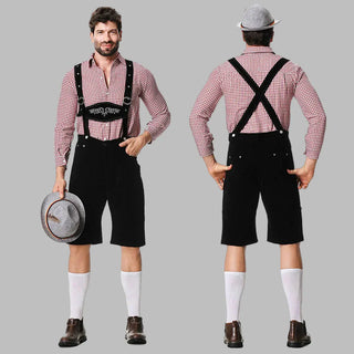 Costume Lederhosen Oktoberfest homme | Shorts traditionnels avec bretelles