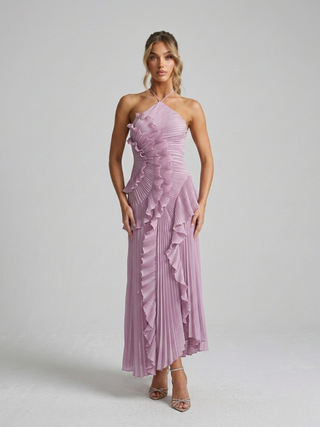 Damen Kleid für Hochzeitsgäste mit Rüschen | Midi