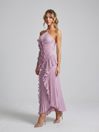 Damen Kleid für Hochzeitsgäste mit Rüschen | Midi