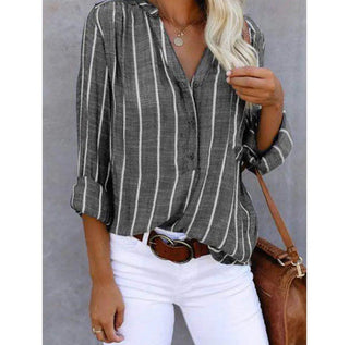 Damen Gestreifte Bluse | Langarm