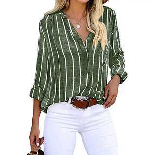 Damen Gestreifte Bluse | Langarm