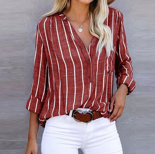 Damen Gestreifte Bluse | Langarm