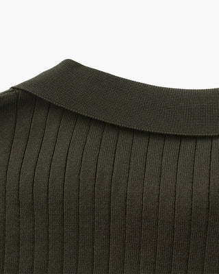 Pánské žebrované polo tričko | Krátký rukáv