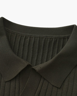 Pánské žebrované polo tričko | Krátký rukáv