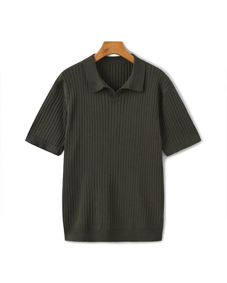 Pánské žebrované polo tričko | Krátký rukáv