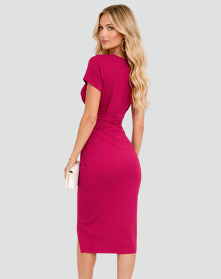 Damen Wickel Cocktailkleid | Midi