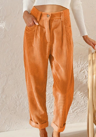 Damen Cordhose Casual | Hohe Taille