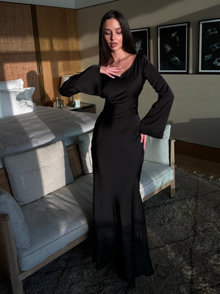 Damen Langarmkleid | Maxi