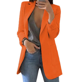 Damen Casual Blazer mit Offener Vorderseite | Lang