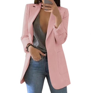 Damen Casual Blazer mit Offener Vorderseite | Lang
