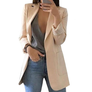Damen Casual Blazer mit Offener Vorderseite | Lang