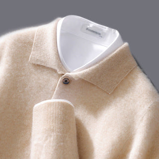 Men's Polo Collar Knit Sweater | One-Button