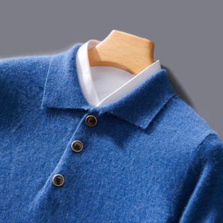 Men's Polo Collar Knit Sweater | One-Button
