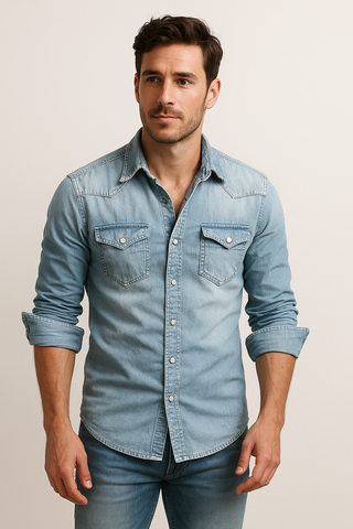 Men’s Denim Casual Shirt | Long Sleeve