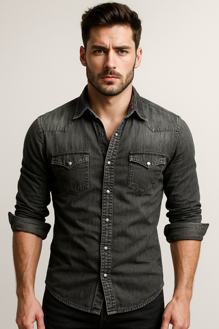 Men’s Denim Casual Shirt | Long Sleeve
