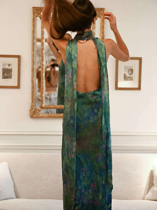 Women Evening Dress with Halter Neck | Maxi