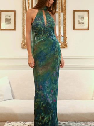 Women Evening Dress with Halter Neck | Maxi