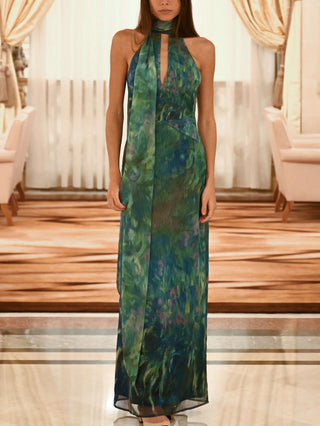 Women Evening Dress with Halter Neck | Maxi