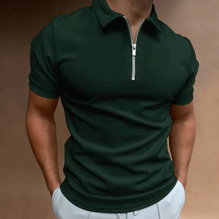 Men’s Polo Shirt with Zipper | Short Sleeve