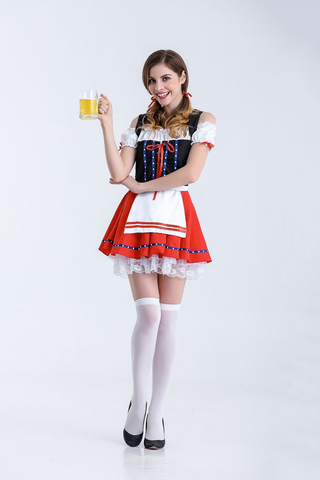 Damen Oktoberfest Dirndlkleid | Mini zum Schnüren