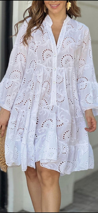 Robe d'été brodée femme | mini