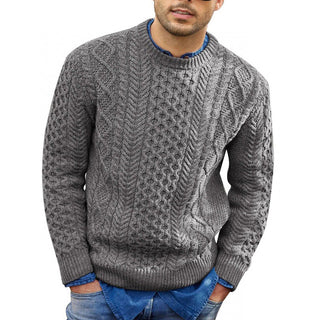 Men's Cable Knit Sweater | Crew Neck