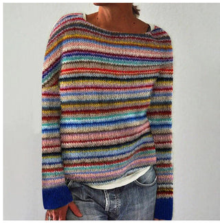 Women's sweater with mixed pattern | Long sleeves