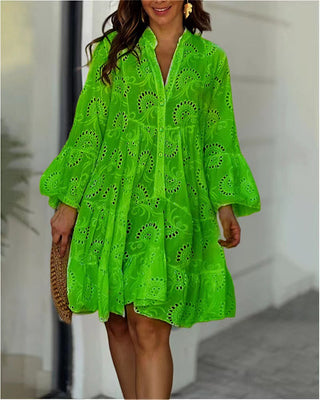 Robe d'été brodée femme | mini