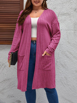 Abrigo esponjoso con botones para mujer – Rosa