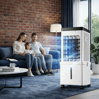Tragbarer Luftkühler 3-in-1 in Weiß, Detailansicht der Funktionen