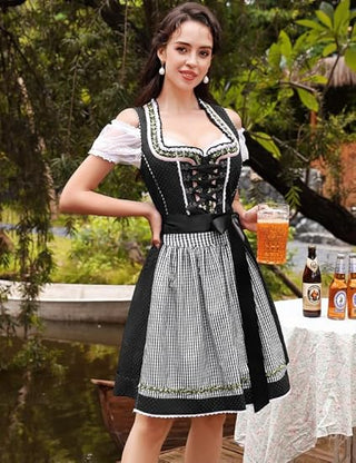 Damen Oktoberfest Dirndl Minikleid | Zum Schnüren