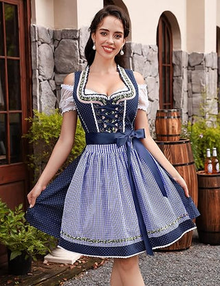 Damen Oktoberfest Dirndl Minikleid | Zum Schnüren