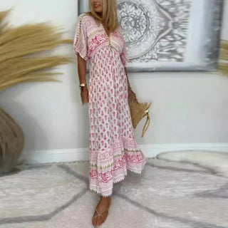 Damen Boho Sommerkleid | Maxi