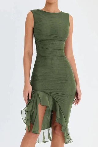 Damen Elegantes Cocktail Sommerkleid | Midi