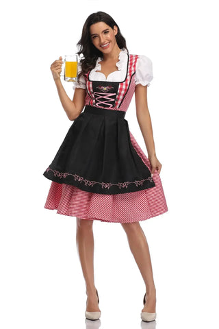 Disfraz de Oktoberfest para mujer | Dirndl clásico con delantal
