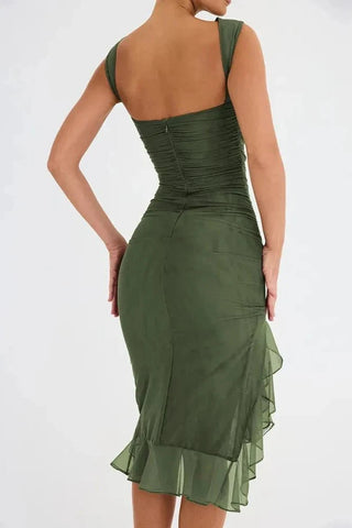 Damen Elegantes Cocktail Sommerkleid | Midi