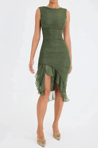 Damen Elegantes Cocktail Sommerkleid | Midi