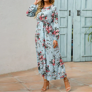 Robe décontractée à motif floral pour femme | Maxi