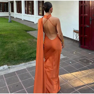 Robe de soirée dos nu femme | maxi