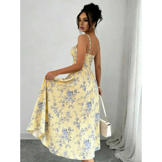 Damen Blumen Sommerkleid | Maxi