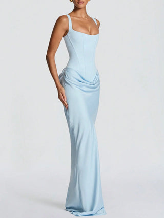 Damen Abendkleid mit Eckigem Ausschnitt | Maxi
