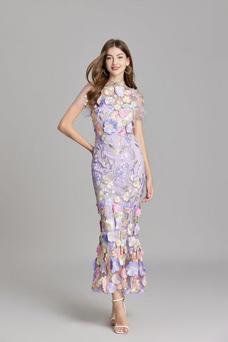 Vestido bordado para mujer con estampado floral | Maxi