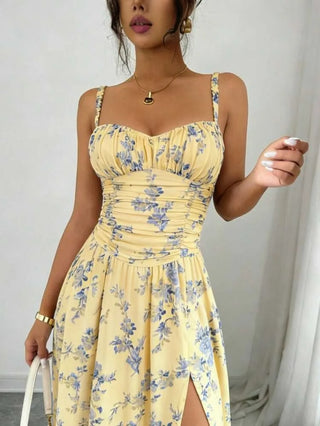 Damen Blumen Sommerkleid | Maxi