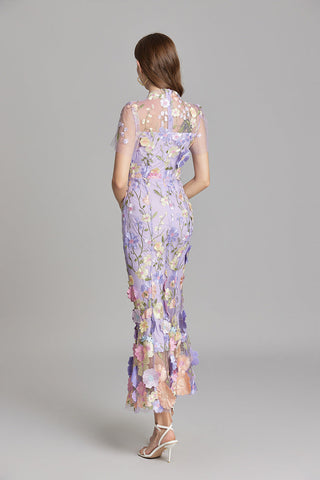 Vestido bordado para mujer con estampado floral | Maxi
