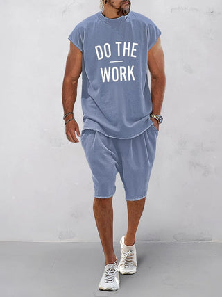 Conjunto casual sin mangas para hombre | Camiseta y shorts de 2 piezas